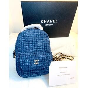 Chanel Beauty VIP Gift Blue Tweed Mini Backpack Chain Bag ~GWP ~New